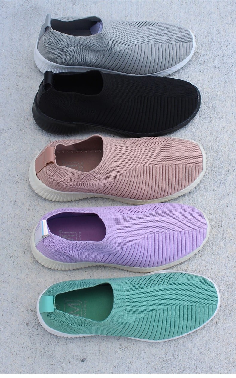 Sneakers Slip-on Léger GRIS NOIR ROUGE VIOLET VERT