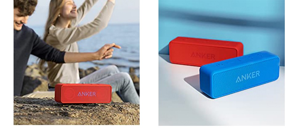 Anker – enceinte portative Soundcore 2, haut-parleur Bluetooth sans fil, meilleures basses, autonomie de 24 heures, portée de 66 pieds, résistance à l'eau IPX7