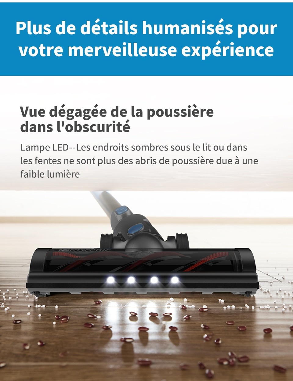 Proscenic – aspirateur sans fil P10/P10 Pro, puissant 23000Pa, écran tactile LED, 3 Modes d'aspiration réglables, batterie amovible