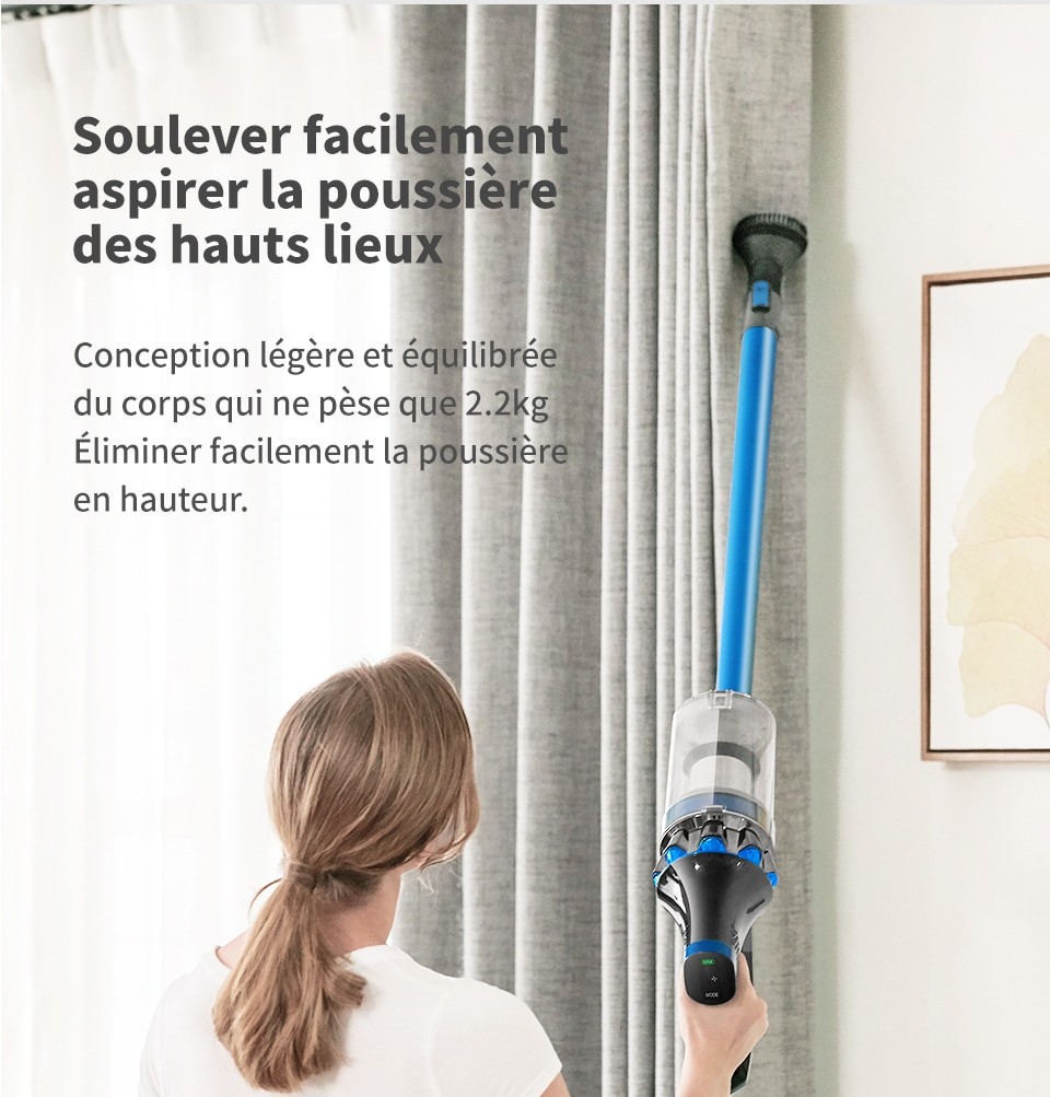 Proscenic – aspirateur sans fil P10/P10 Pro, puissant 23000Pa, écran tactile LED, 3 Modes d'aspiration réglables, batterie amovible